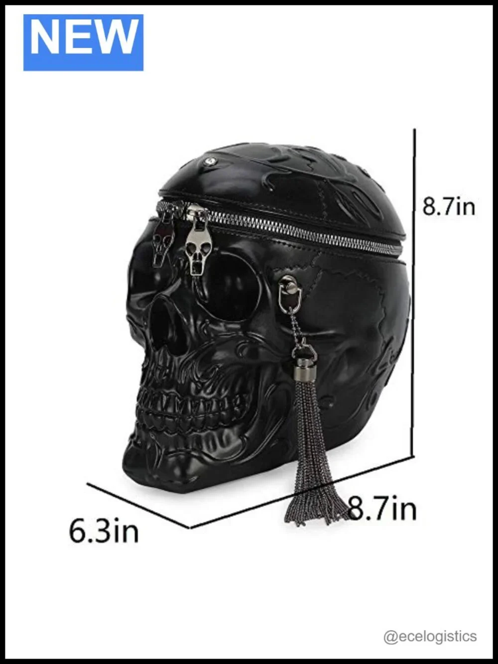 PVC Skull Shoulder Bag Handbag Crossbody Purse for Women